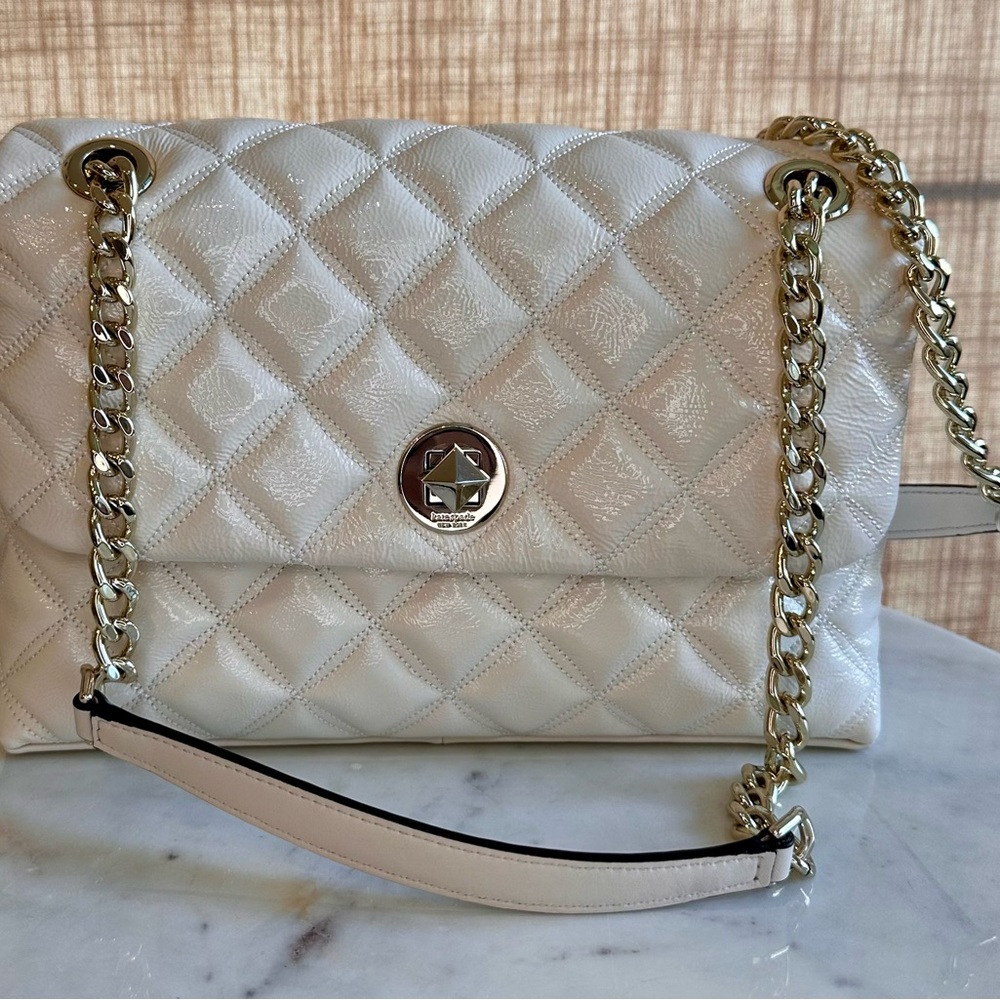 Kate Spade Natalia Ivory Quilted Chain Bag